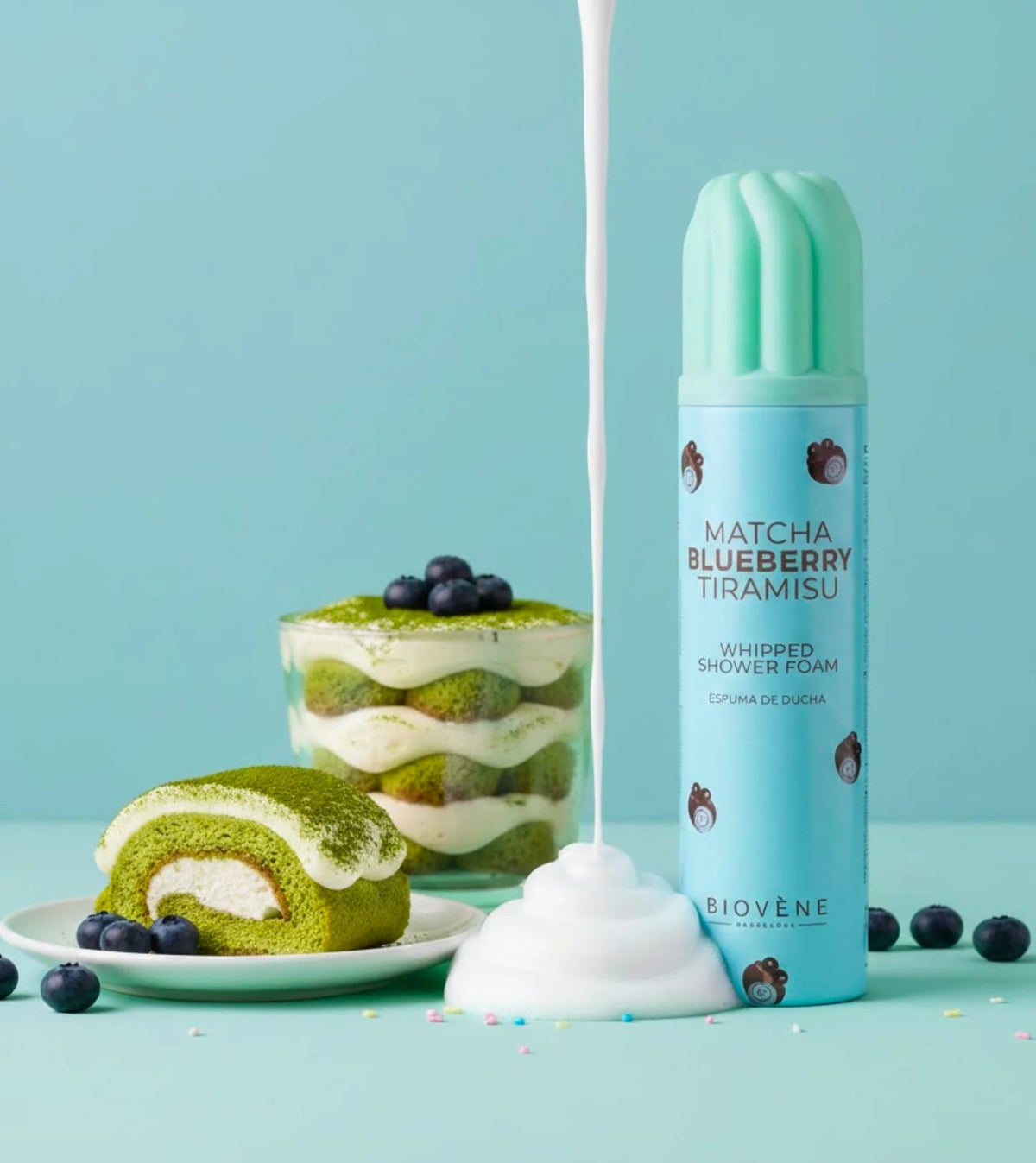 Mousse de douche Biovène – Matcha Blueberry Tiramisu